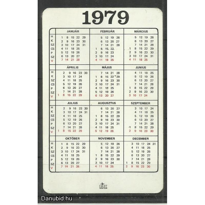 1979.- MALÉV - kártyanaptár Hőlégballon