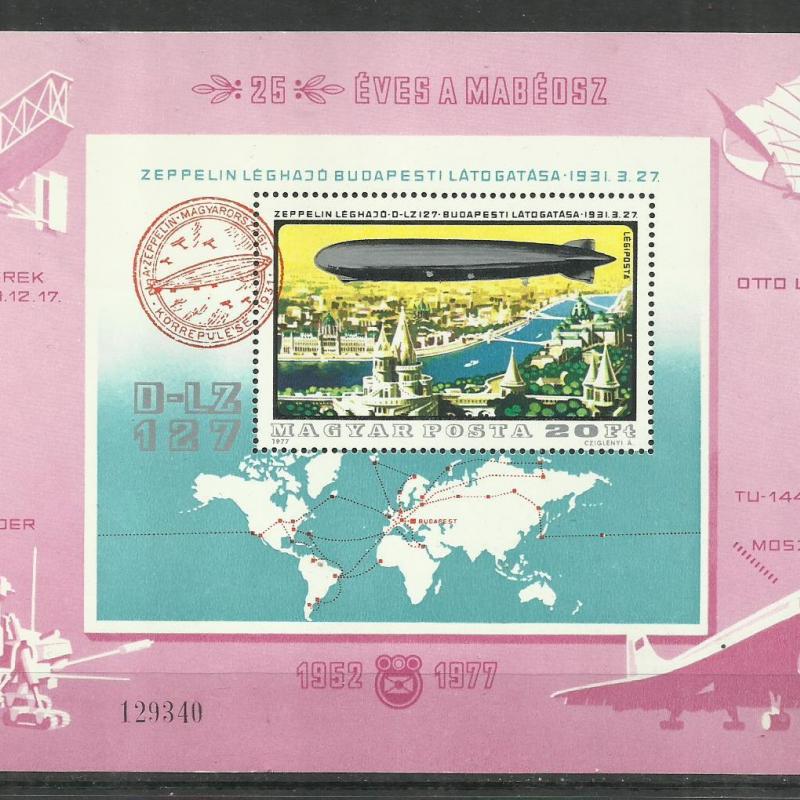 1977.- blokk - MNH/** - 25 éves a MABEOSZ - Zeppelin
