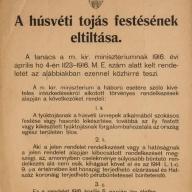 1919.-Tojás festési tilalom