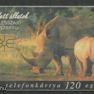 1998.- Védett állatok - Magyar Telefonkártya -Orrszarvú