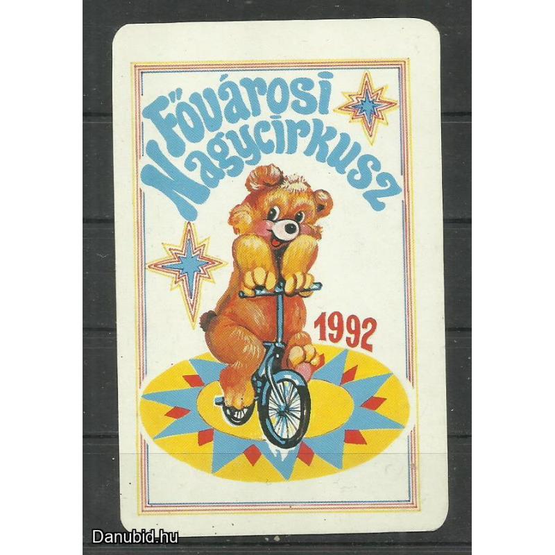 1992 -  Magyar cirkusz és varieté - kártyanaptár