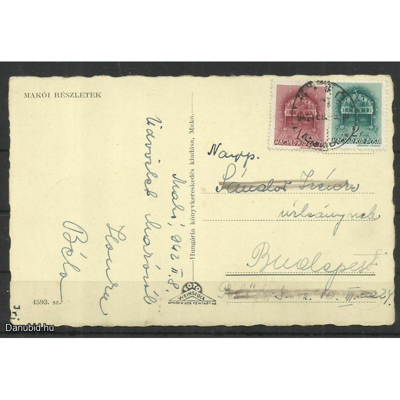 1942.- Makó - részletek - képeslap