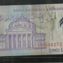 2005.- 5 lei Románia  polimer használt.