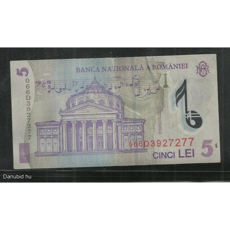 2005.- 5 lei Románia  polimer használt.