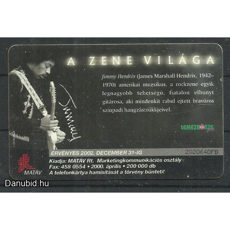 1970 Jimmy Hendrix Magyar Telefonkártya - Magyarország