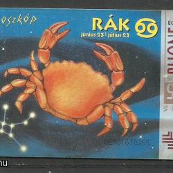 1995.- Horoszkóp Rák - Magyar Telefonkártya