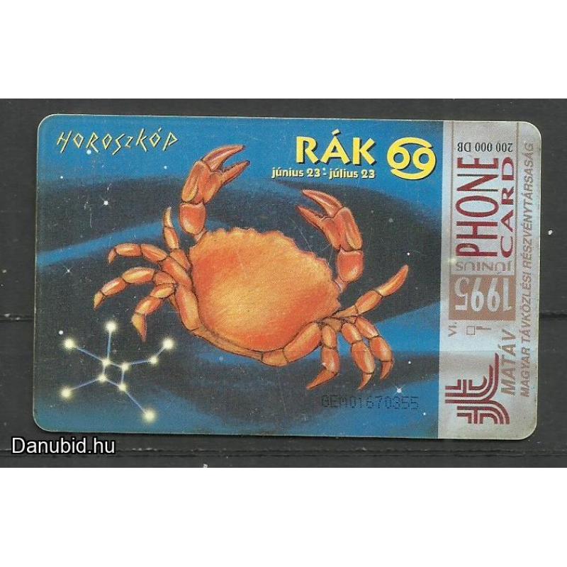 1995.- Horoszkóp Rák - Magyar Telefonkártya