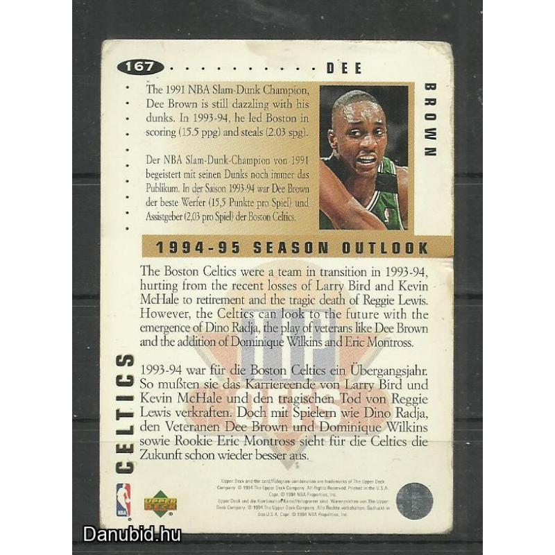 1994-95.- Kosárlabda - Dee Brown - gyűjthető kártya