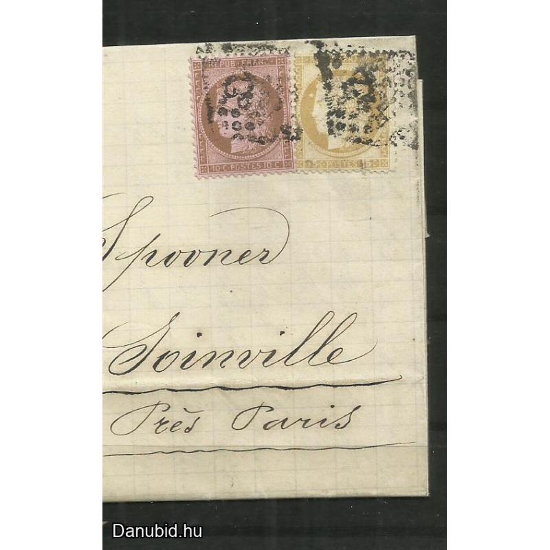 1874.- Levél Bordeaux-ból Párizsba - Franciaország