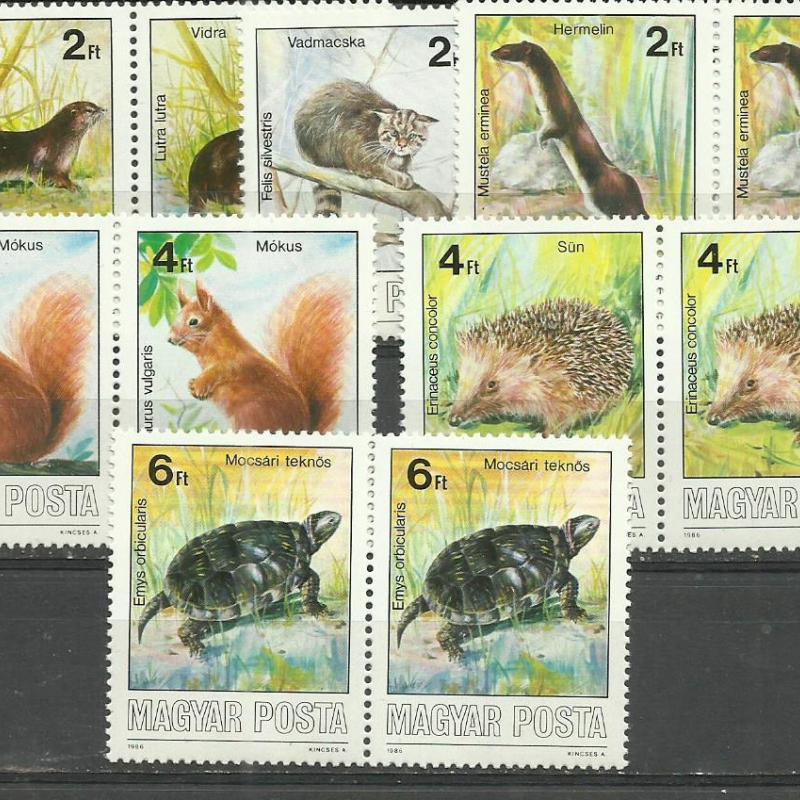1986.- Védett hazai kisállatok  sor - MNH/** - dupla
