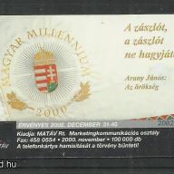 2000.- Magyar Millennium - Magyar Telefonkártya - A zászlót.......