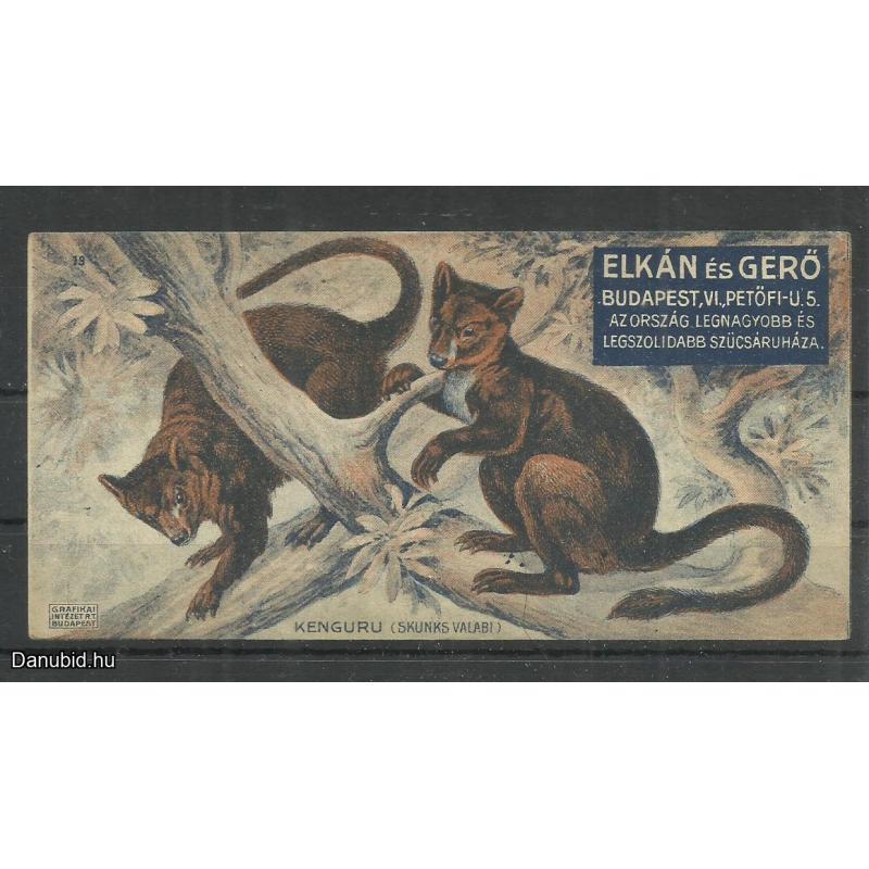 1920.-  1 db számolócédula - Elkán és Gergő - szűcsök - kengurú