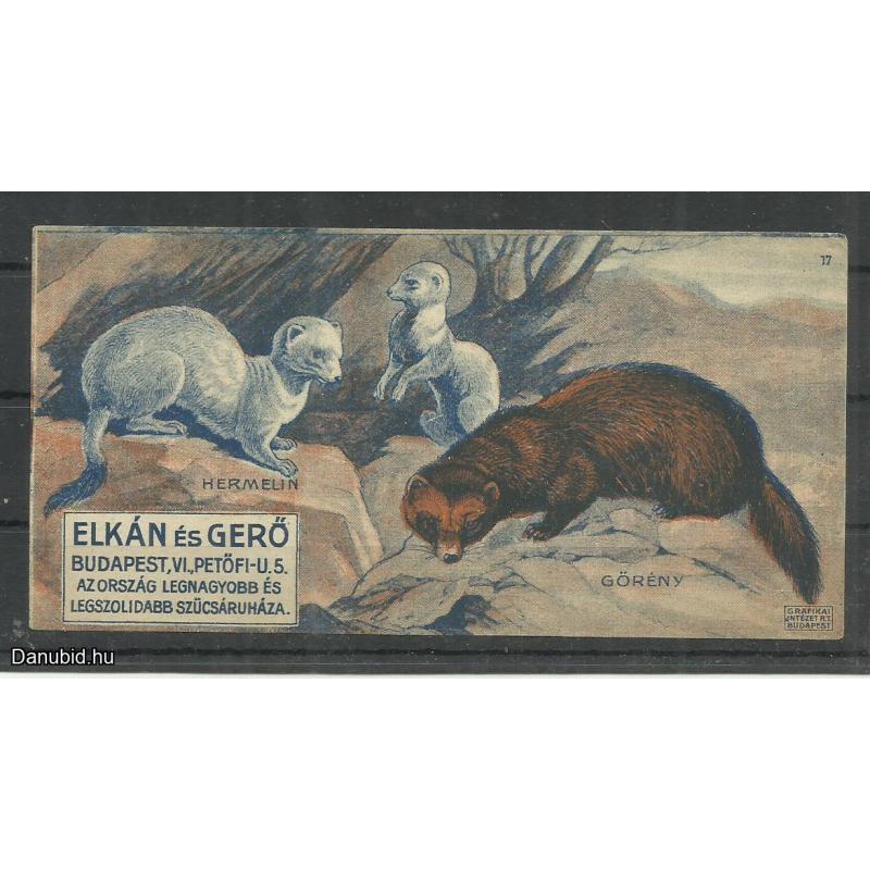 1920.-  1 db számolócédula - Elkán és Gergő - szűcsök - Hermelin