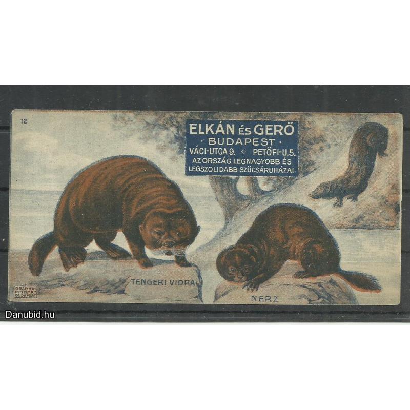 1920.-  1 db számolócédula - Elkán és Gergő - szűcsök - Tengeri vidra