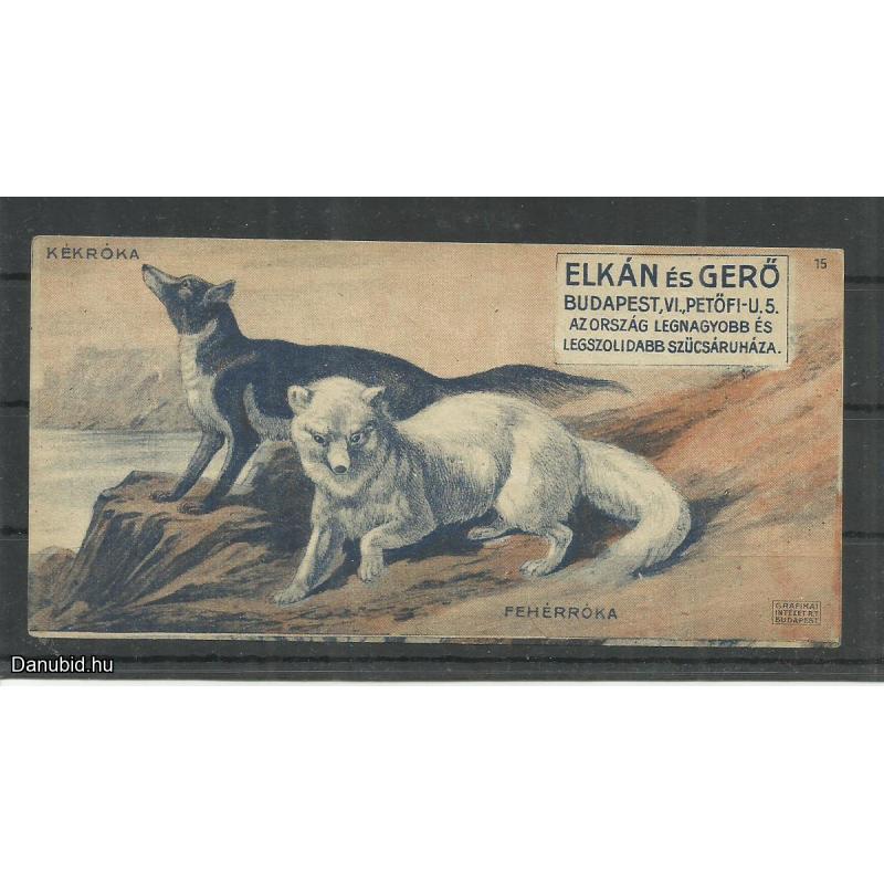 1920.-  1 db számolócédula - Elkán és Gergő - szűcsök - kékróka