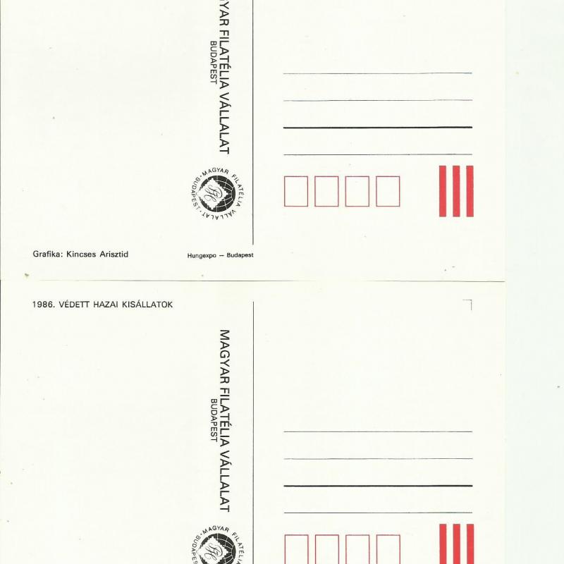 1986.- Védett hazai kisállatok - Carte Maximum