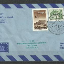 1971.- Első járat - Budapest - Zürich - Madrid - Nyitójárat - MALÉV