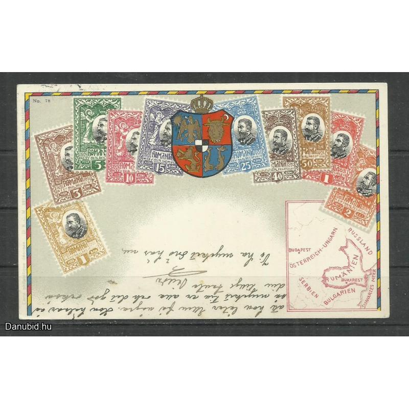 1929.- Románia - reklám képeslap - futott - bélyeg