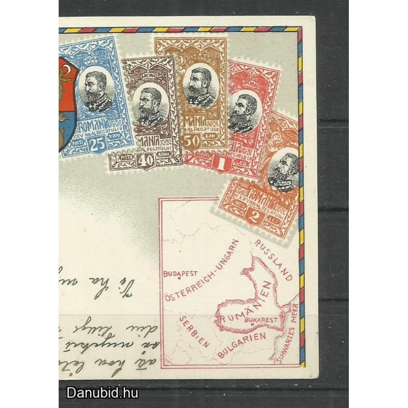 1929.- Románia - reklám képeslap - futott - bélyeg
