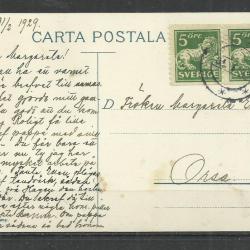1929.- Románia - reklám képeslap - futott - bélyeg