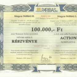 100 000-Ft-Tőrzsrészvény- Paribas