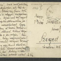 1946.- Balatonlelle - Képeslap - futott