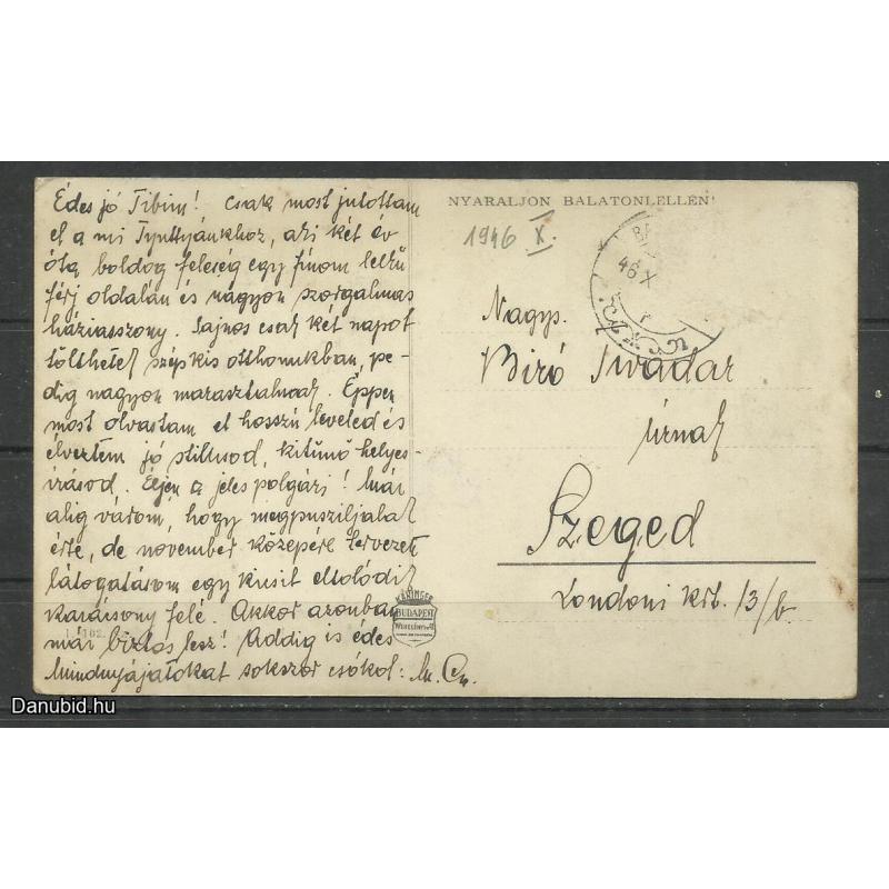 1946.- Balatonlelle - Képeslap - futott