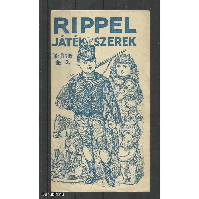 1920.-  1 db számolócédula - Rippel játékszerek - Budapest