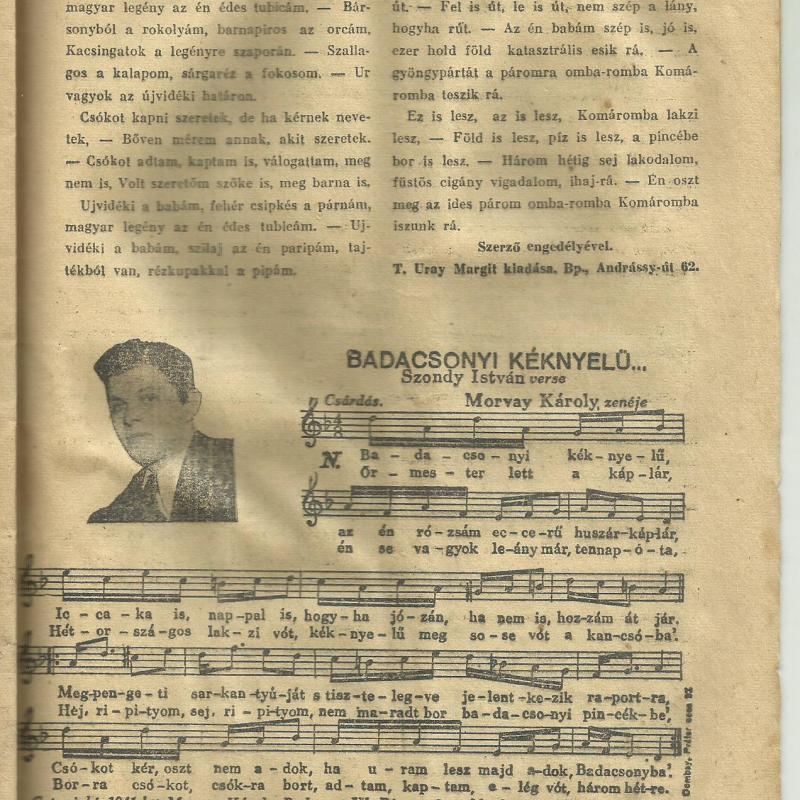 1938.- Sláger album- zene történeleem - Szögedi csárdás