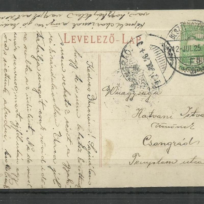 1912.- Besztercebámya - Leányiskola - futott képeslap