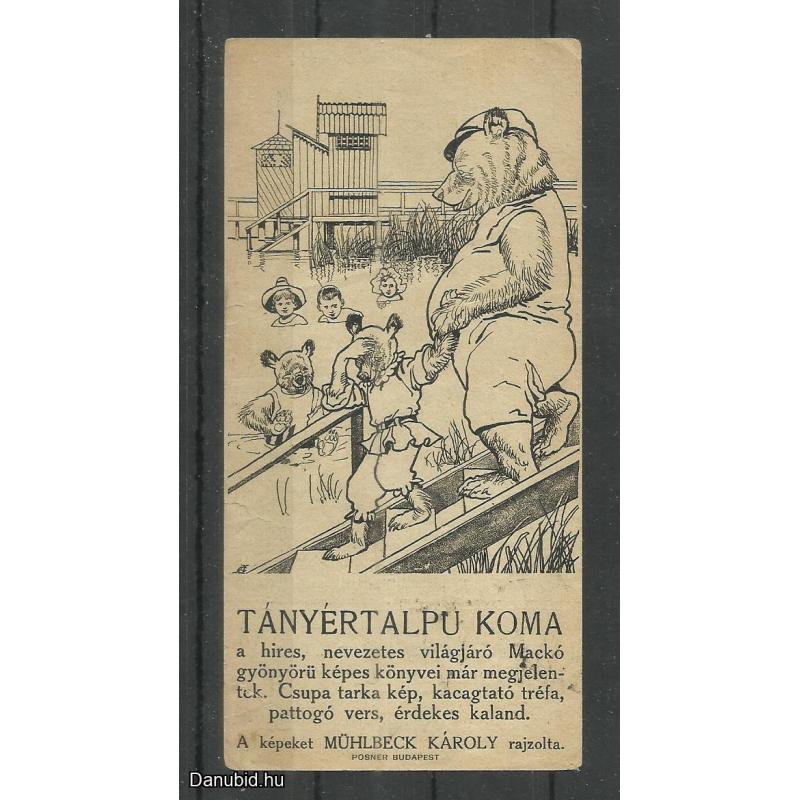 1920.- 1 db számolócédula - Tányértalpú Koma - Mühlbeck Károly