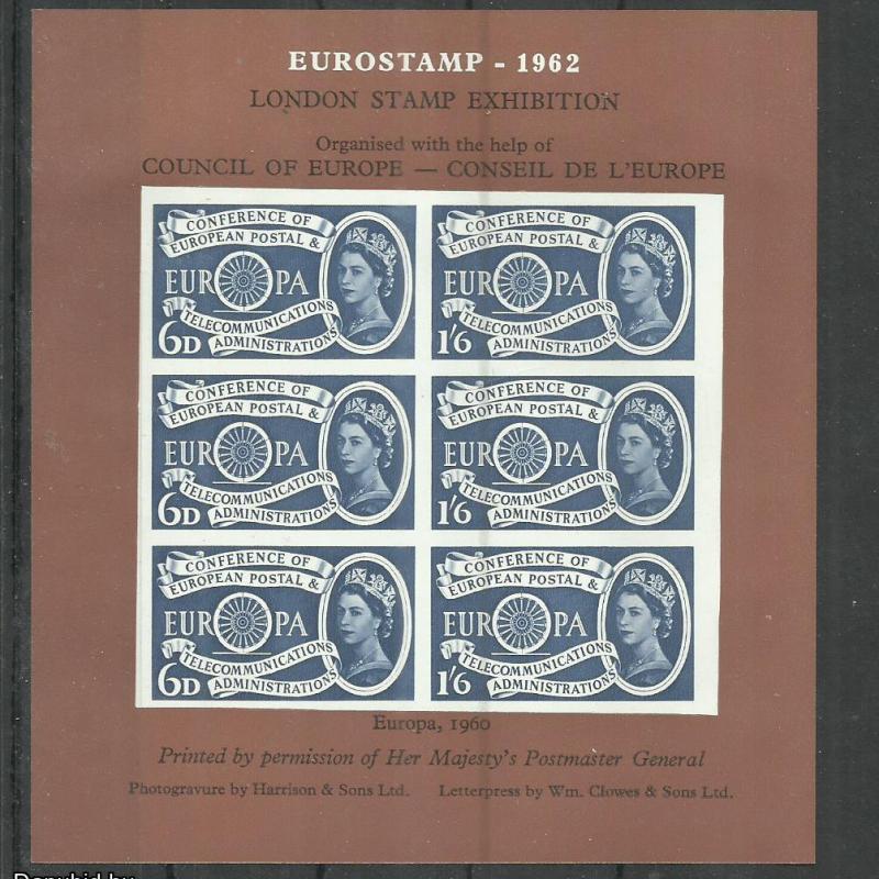 1962.- Anglia -GB  - UK - Eurostamp London bélyegkiállítás emlékív -I