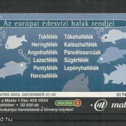 2001.- MATÁV - Magyar Telefonkártya -  Halak