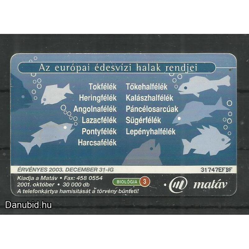 2001.- MATÁV - Magyar Telefonkártya -  Halak