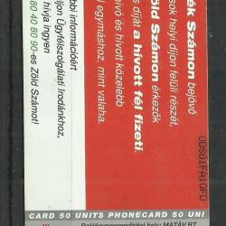 1996.- MATÁV - Magyar Telefonkártya - Az ügyfél nem fél