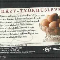 2002.- MATÁV - Magyar Telefonkártya -Újházy-Tyúkhúsleves