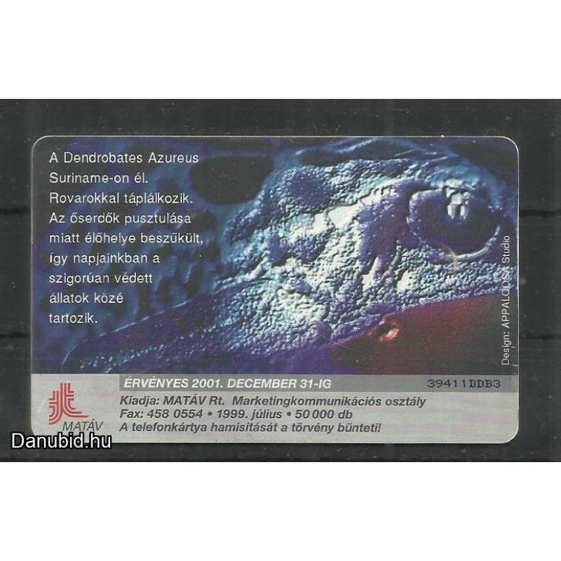 1999.- MATÁV - Védett állatok - Magyar Telefonkártya - Béka