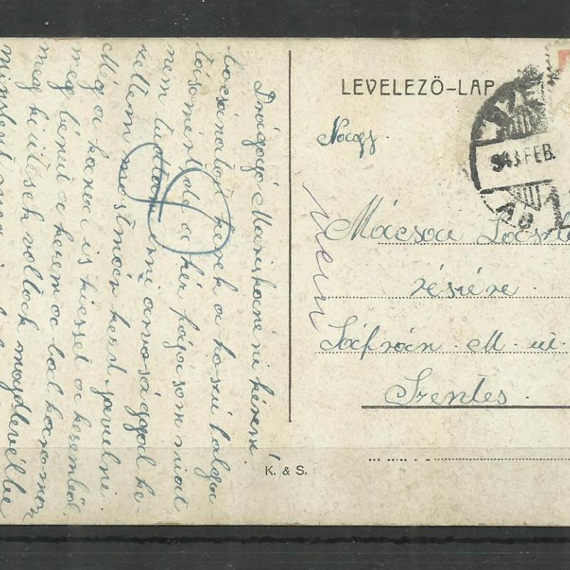 1943.- Szeged - futott képeslap - Részlet a közúti hídról
