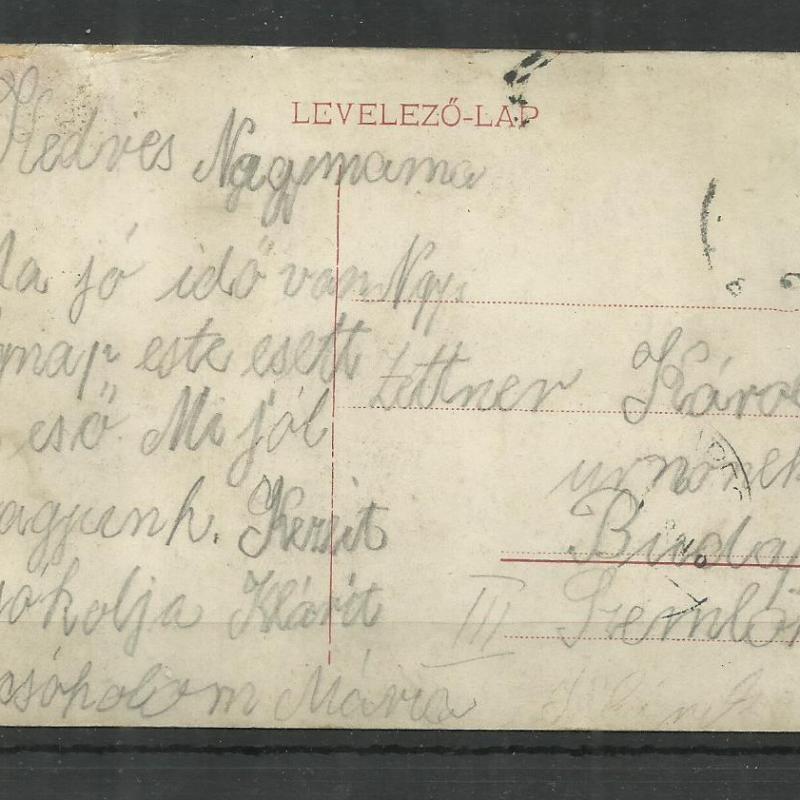 1913.- Szeged - futott képeslap - Tisza szálloda