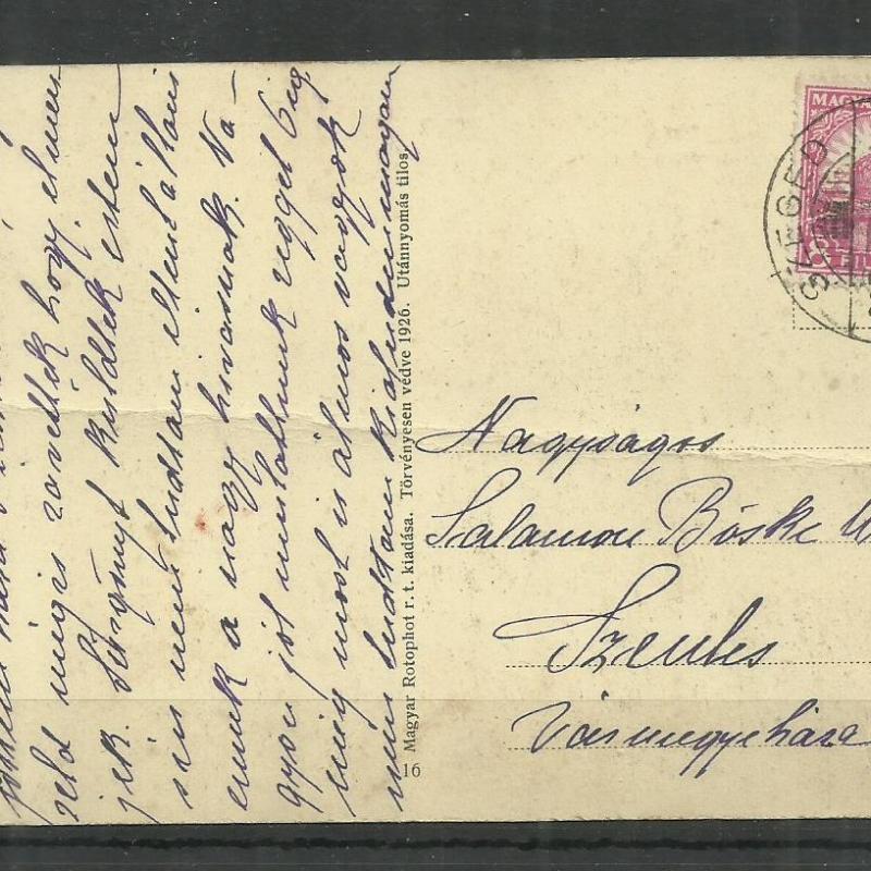 1927.- Szeged - futott képeslap - Dugonics téri parkrészlet