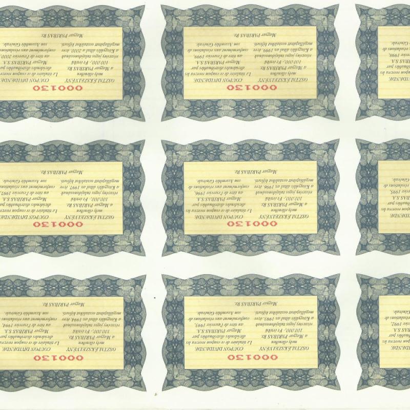 100 000-Ft-Tőrzsrészvény- Paribas