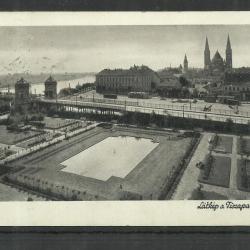 1942.- Szeged - futott képeslap - Látkép a Tiszapartjával