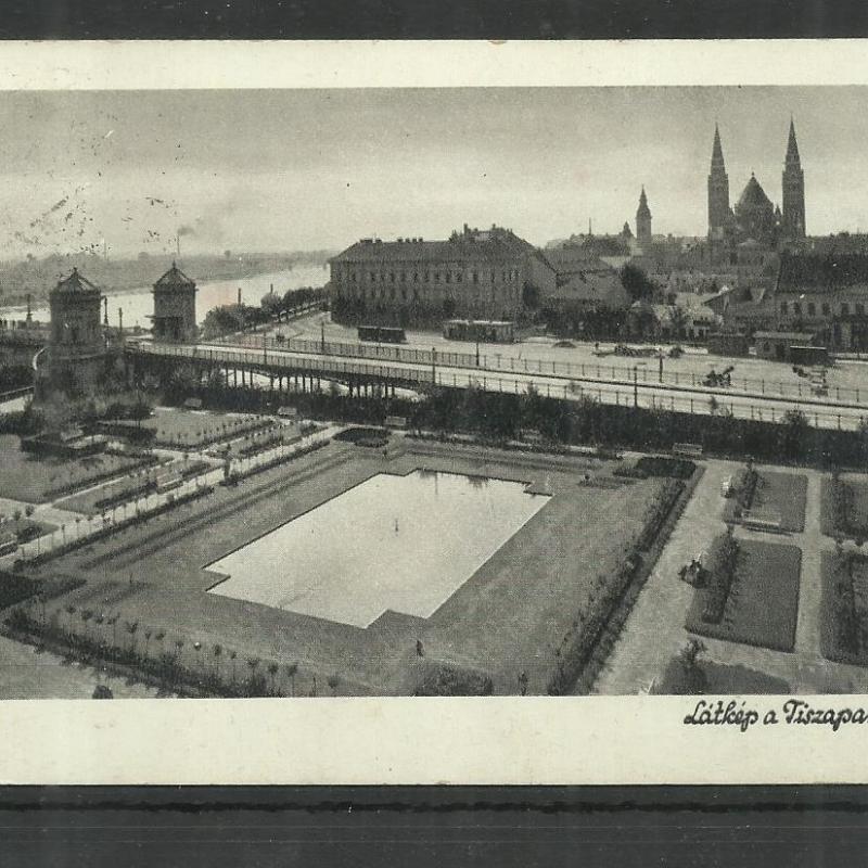 1942.- Szeged - futott képeslap - Látkép a Tiszapartjával