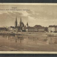 1927.- Szeged - futott képeslap -Tiszapartjával a Fogadalmi templom