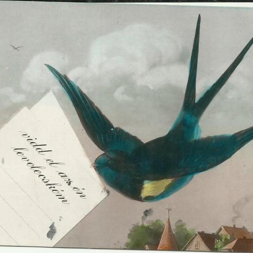 1908.- az én levelem- futott képeslap