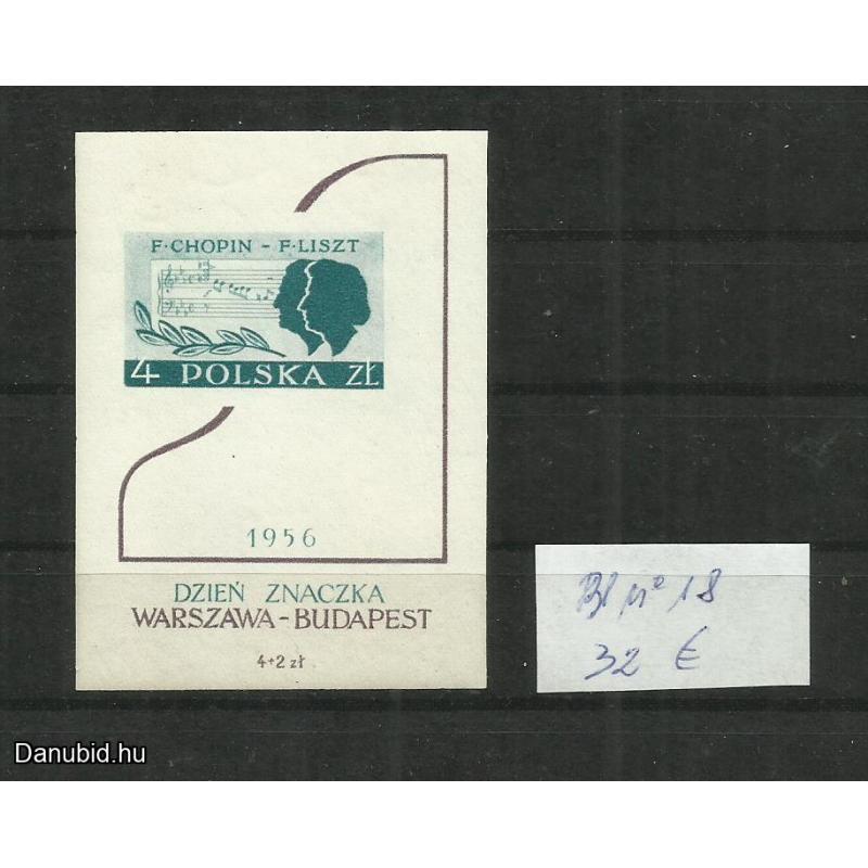1956.- Lengyelország - vágott blokk - MNH/** - Chopin és Lisz
