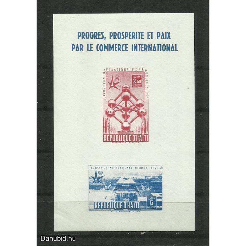 1958.- Haiti - blokk - MNH/** - Brüsszeli világkiállítás - vágott