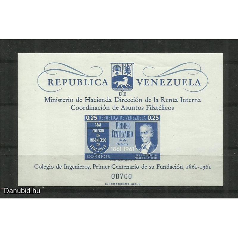 1961.- Venezuela - MNH/** - vágott blokk - 0700