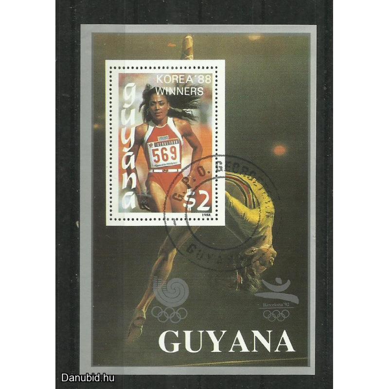 1988.- Gayana - MNH/** Olimpiai játékok - Atlétika  - ezüst perem
