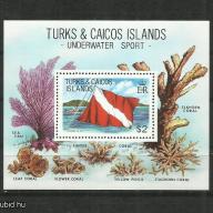 1981.- Turks- és Caicos-szigetek  - MNH/** - blokk - korál - Búvárkodás